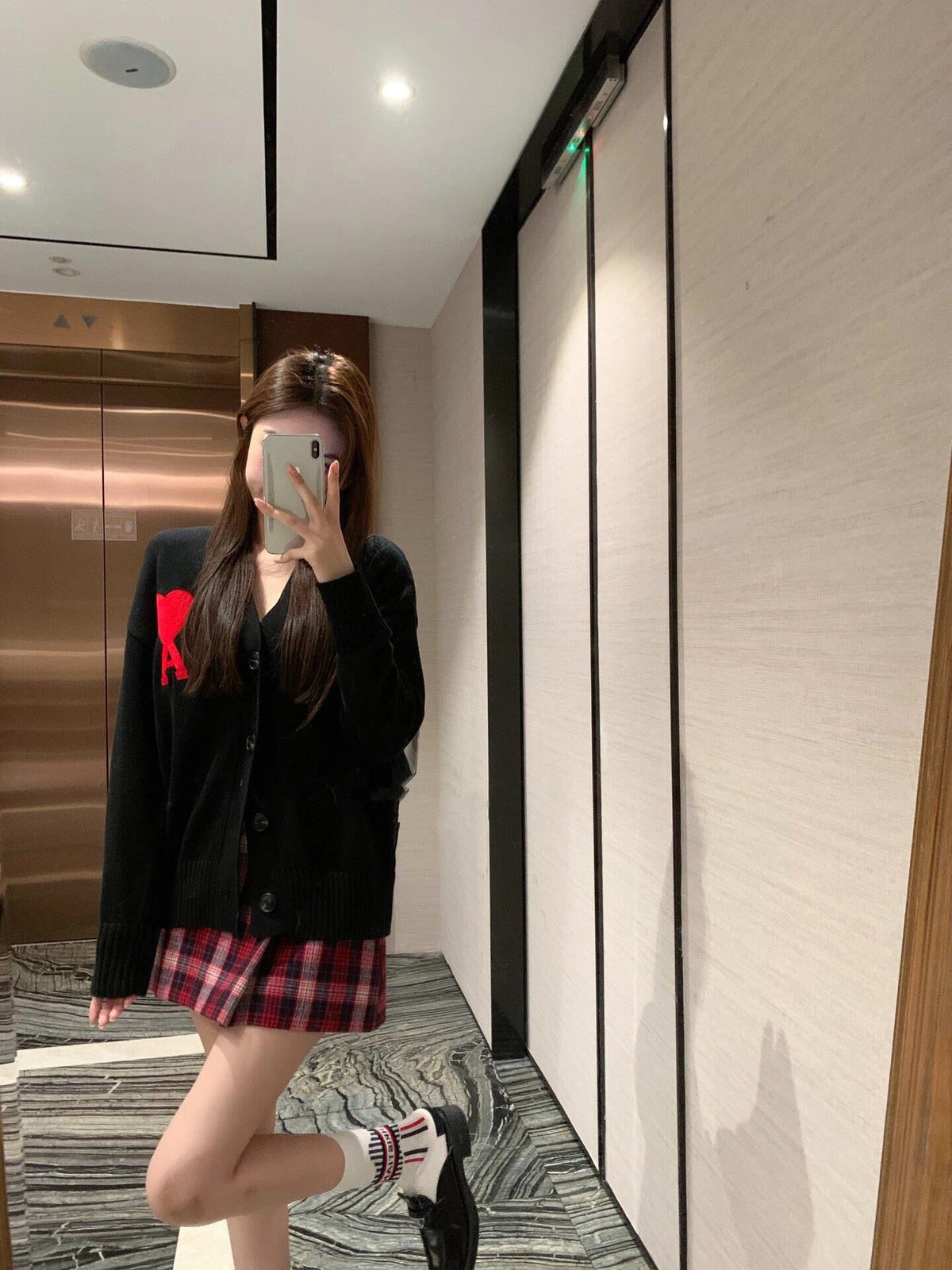 AMI Paris Heart A Knit Cardigan