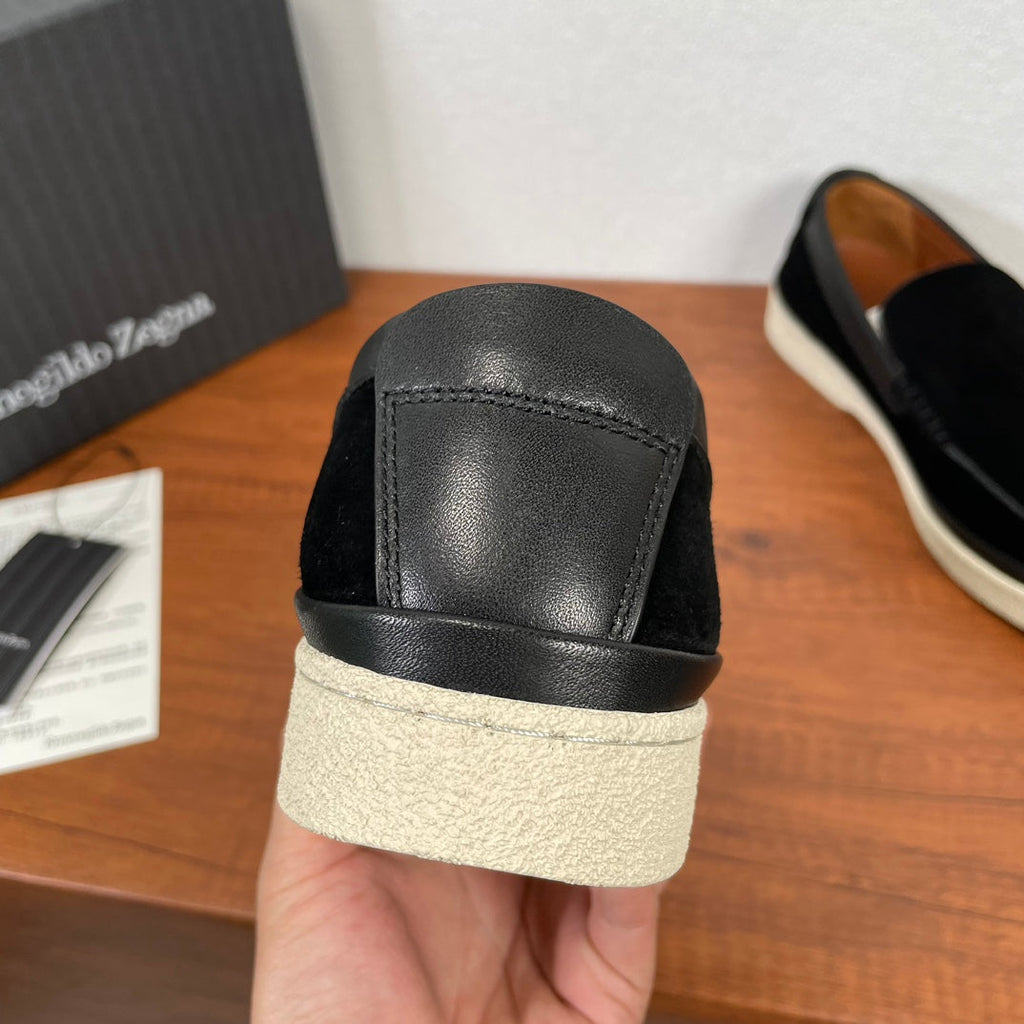 Zegna Men's Suede Leather Slip-On Loafers