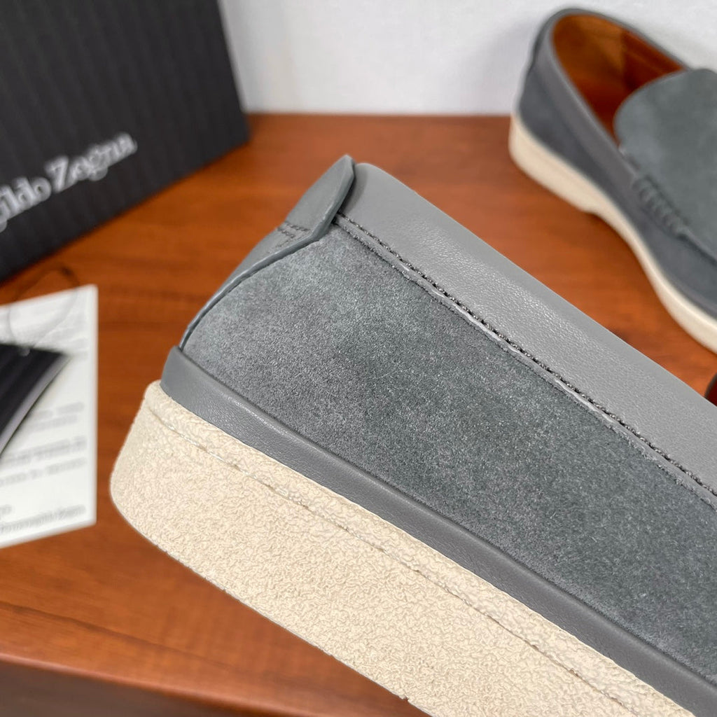 Zegna Men's Suede Leather Slip-On Loafers