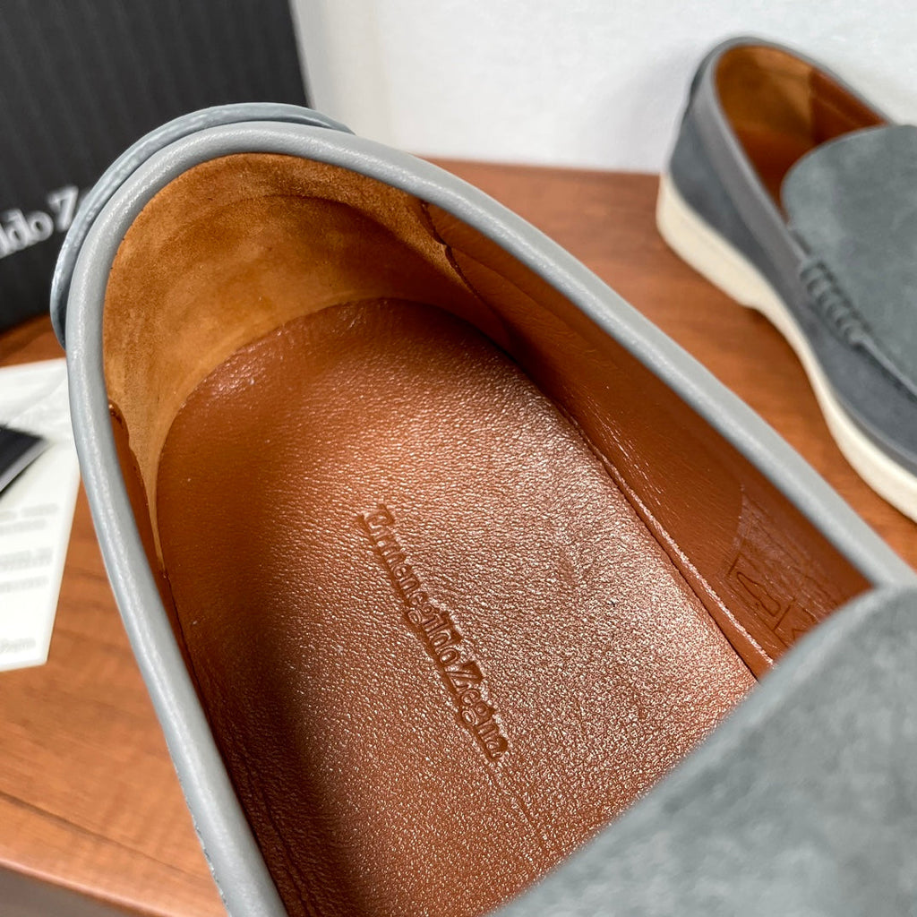 Zegna Men's Suede Leather Slip-On Loafers