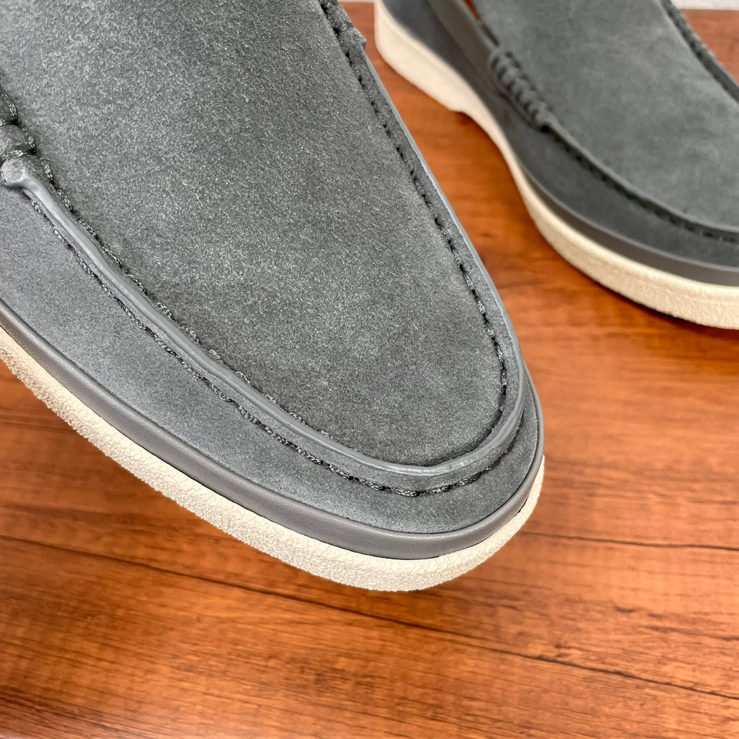 Zegna Men's Suede Leather Slip-On Loafers