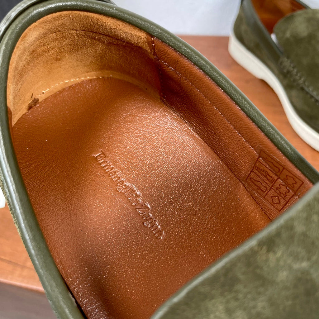 Zegna Men's Suede Leather Slip-On Loafers