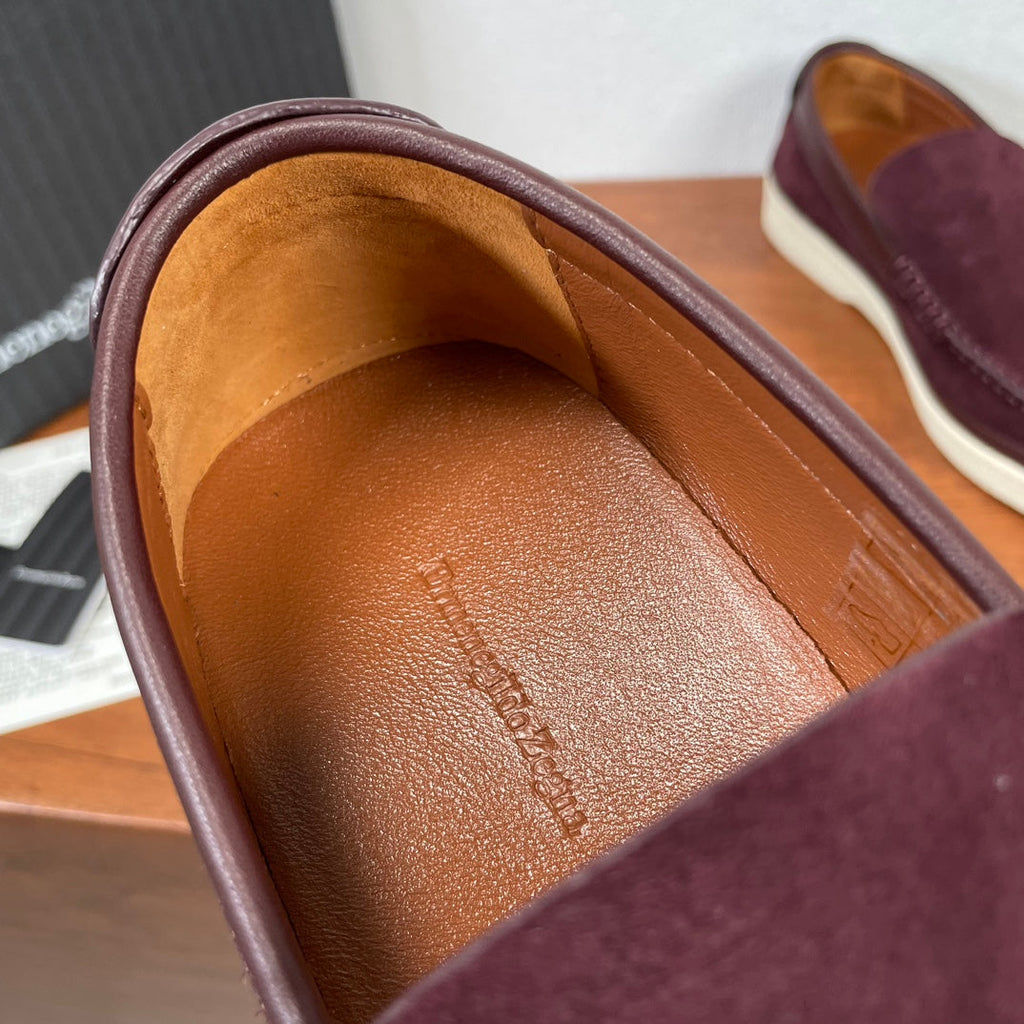 Zegna Men's Suede Leather Slip-On Loafers