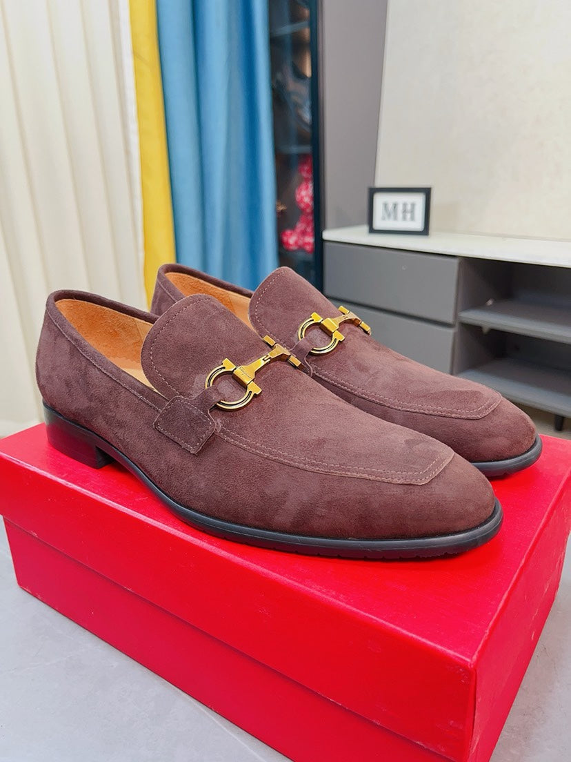 Ferragamo Men's Suede Business Loafers
