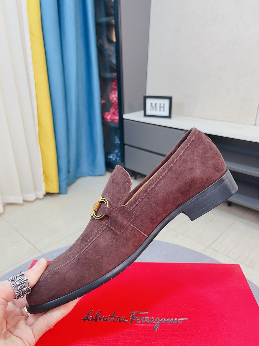 Ferragamo Men's Suede Business Loafers