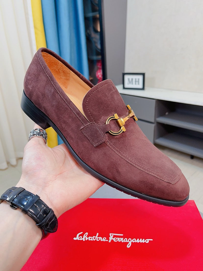 Ferragamo Men's Suede Business Loafers