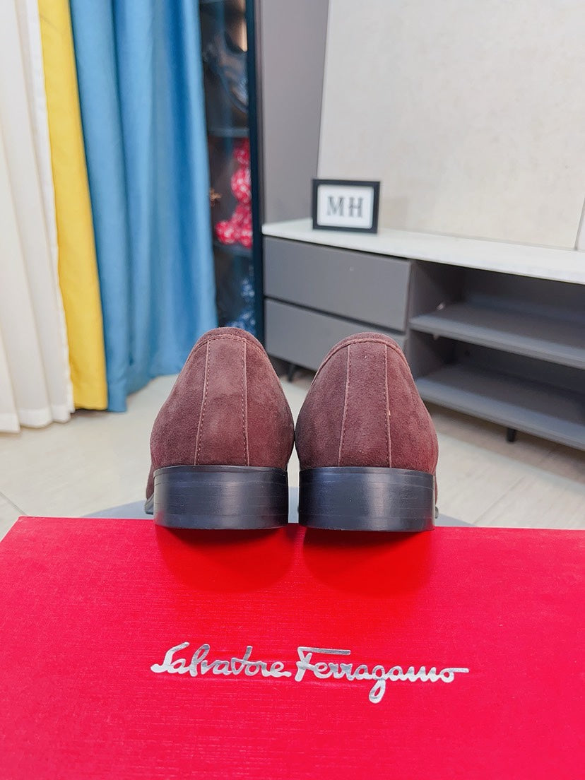 Ferragamo Men's Suede Business Loafers