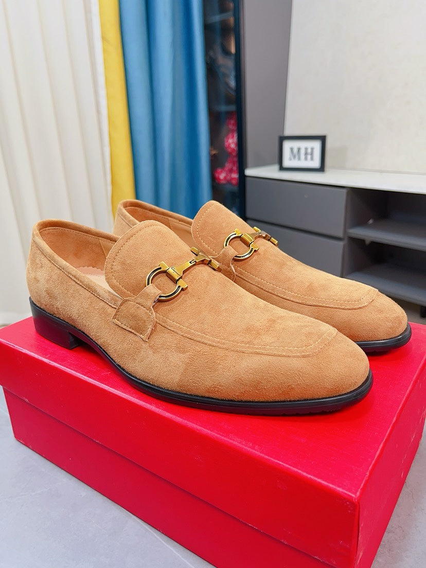 Ferragamo Men's Suede Business Loafers