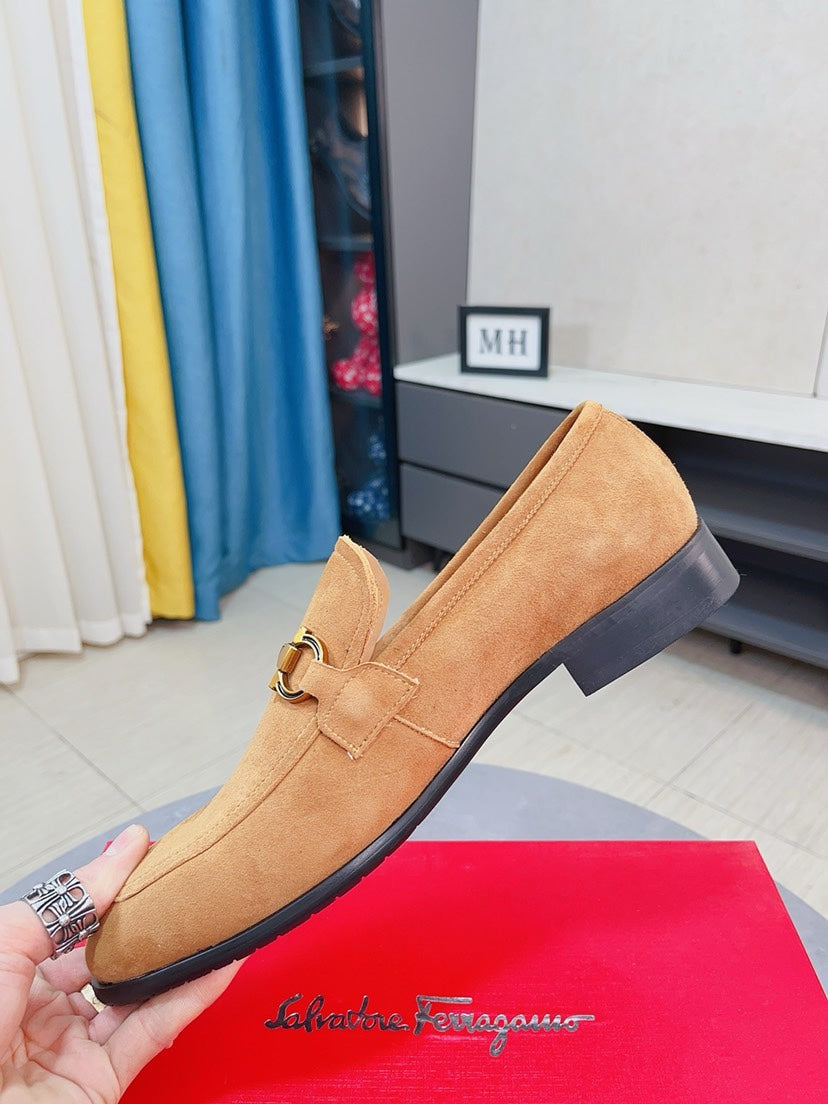 Ferragamo Men's Suede Business Loafers