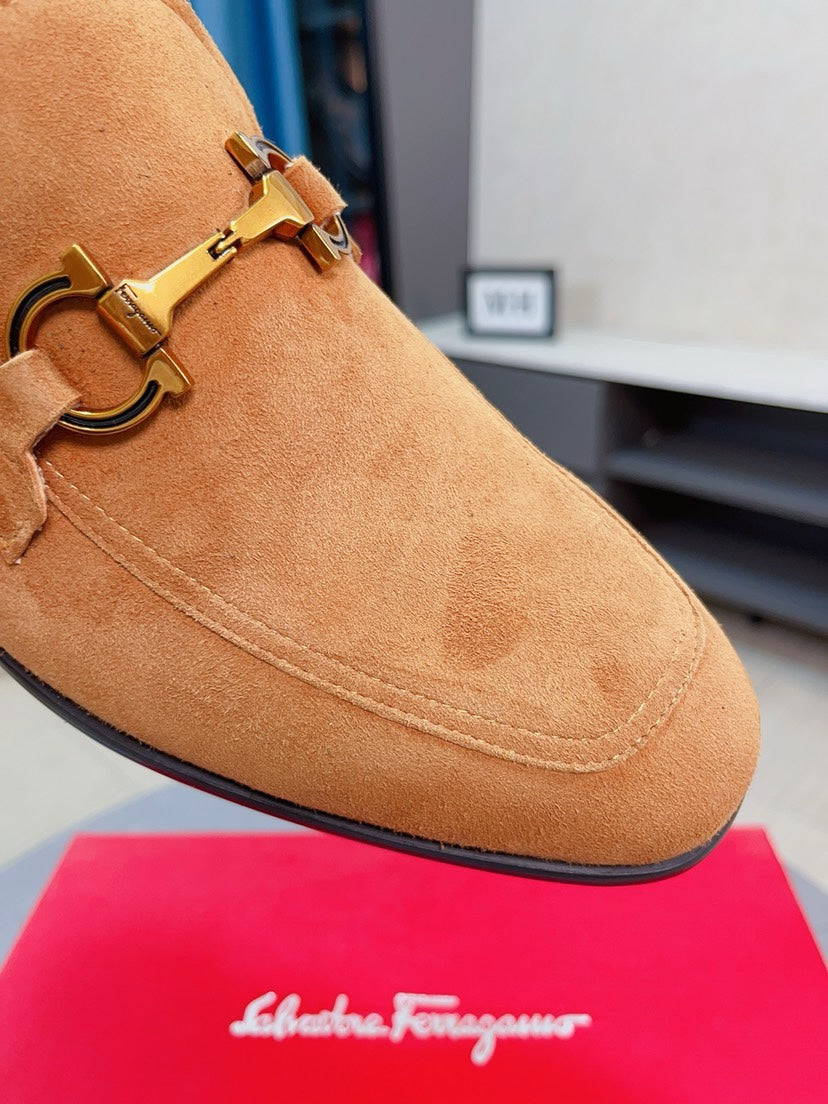 Ferragamo Men's Suede Business Loafers