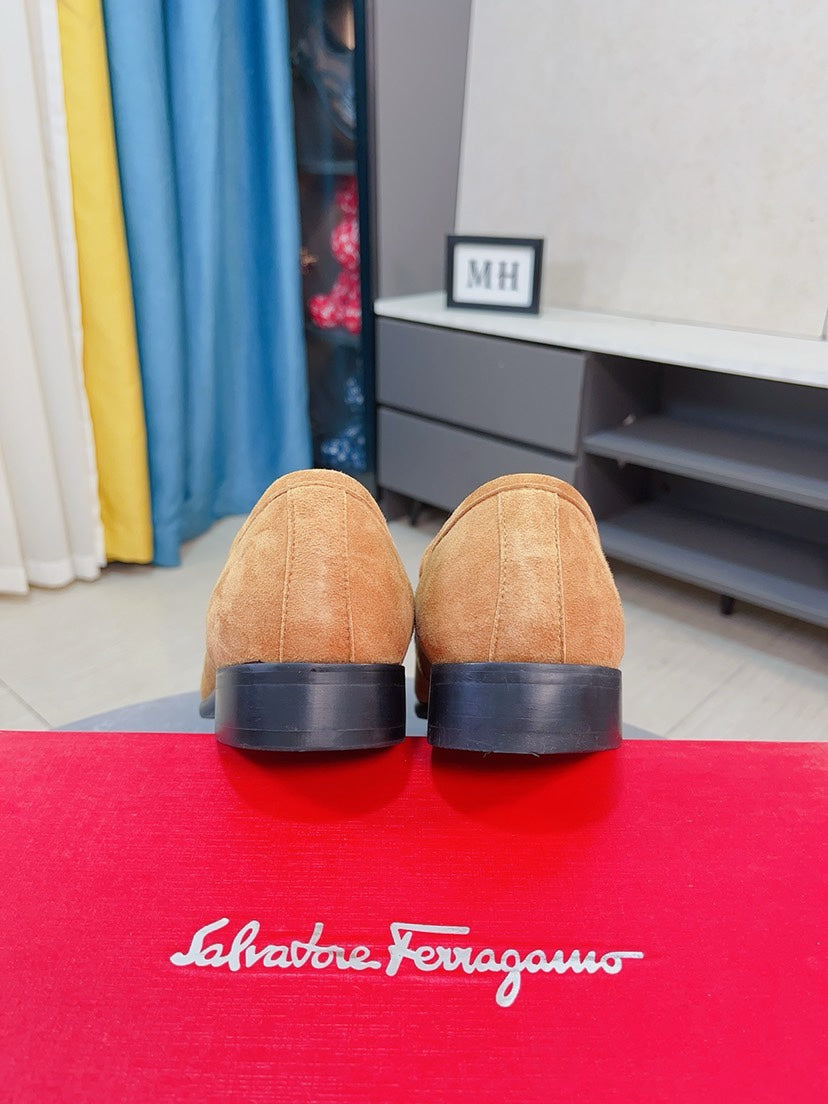 Ferragamo Men's Suede Business Loafers