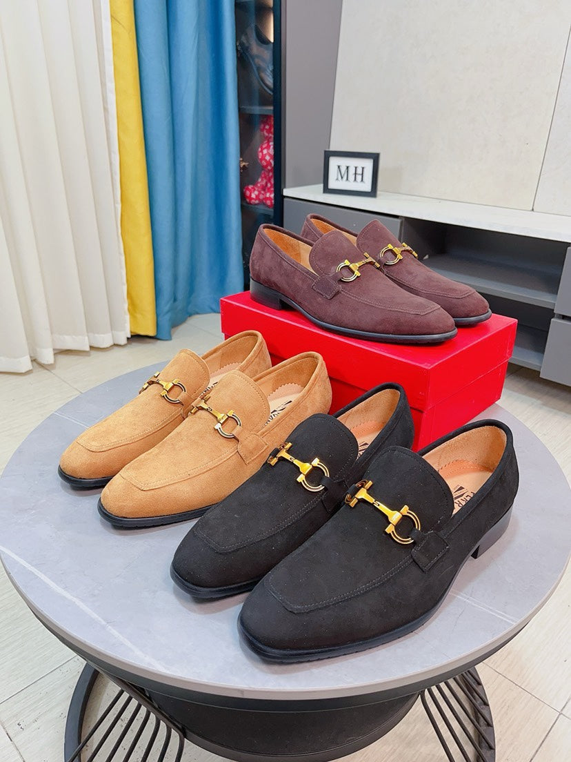 Ferragamo Men's Suede Business Loafers