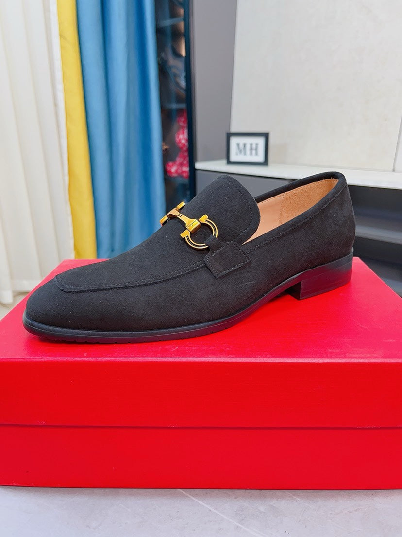 Ferragamo Men's Suede Business Loafers