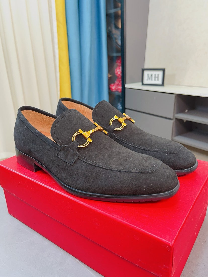 Ferragamo Men's Suede Business Loafers