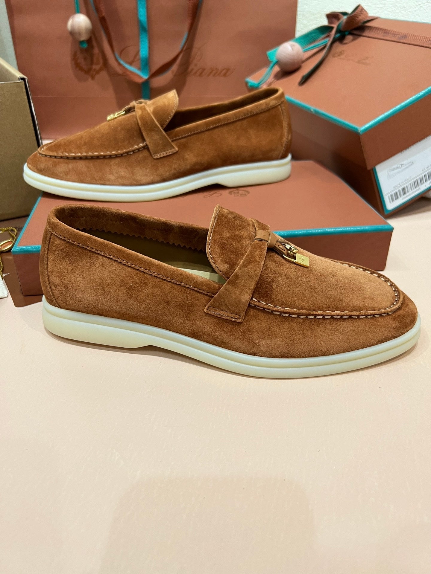 Loro Piana My Charms Suede Loafers
