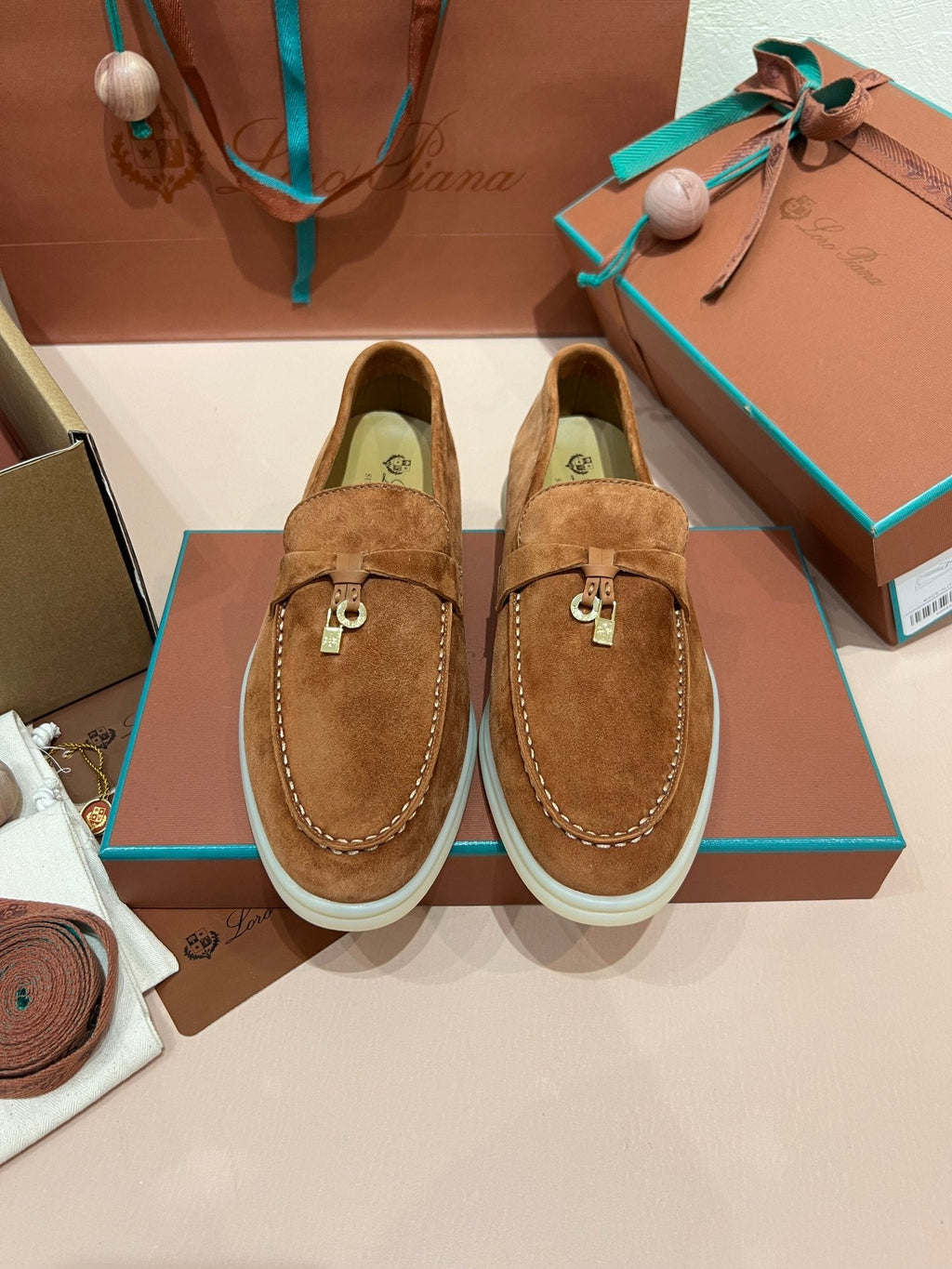 Loro Piana My Charms Suede Loafers