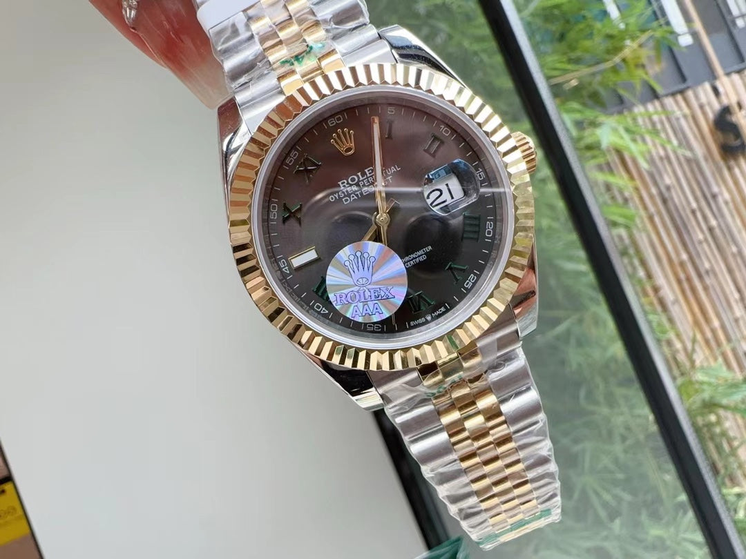Rolex Datejust Two-Tone Green Watch