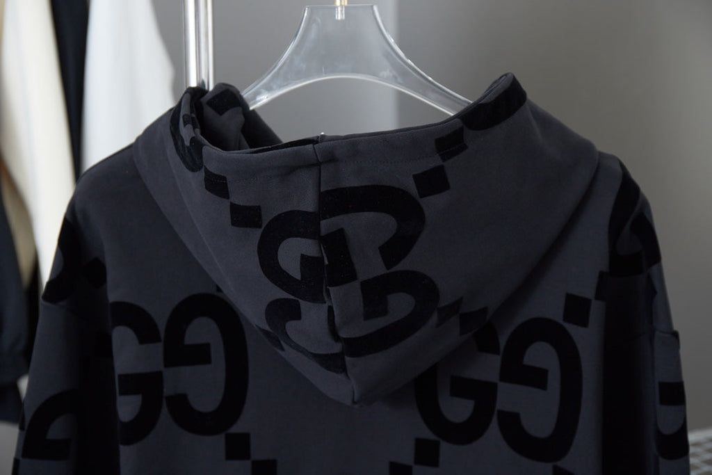 Gucci Classic Double G Flocked Hoodie