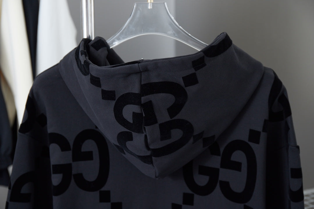 Gucci Classic Double G Flocked Hoodie