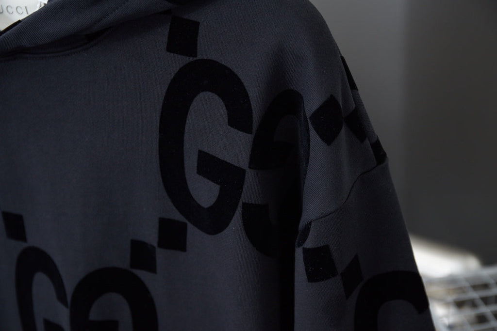 Gucci Classic Double G Flocked Hoodie