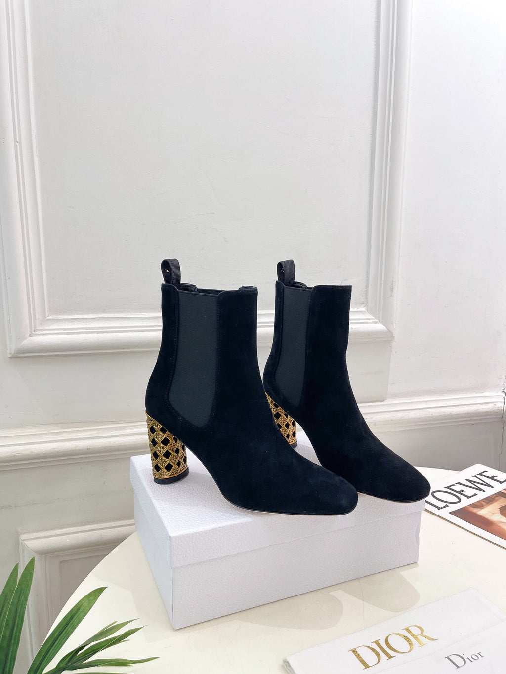 Dior Metallic Cannage Cylindrical Heel Chelsea Boots – 2024
