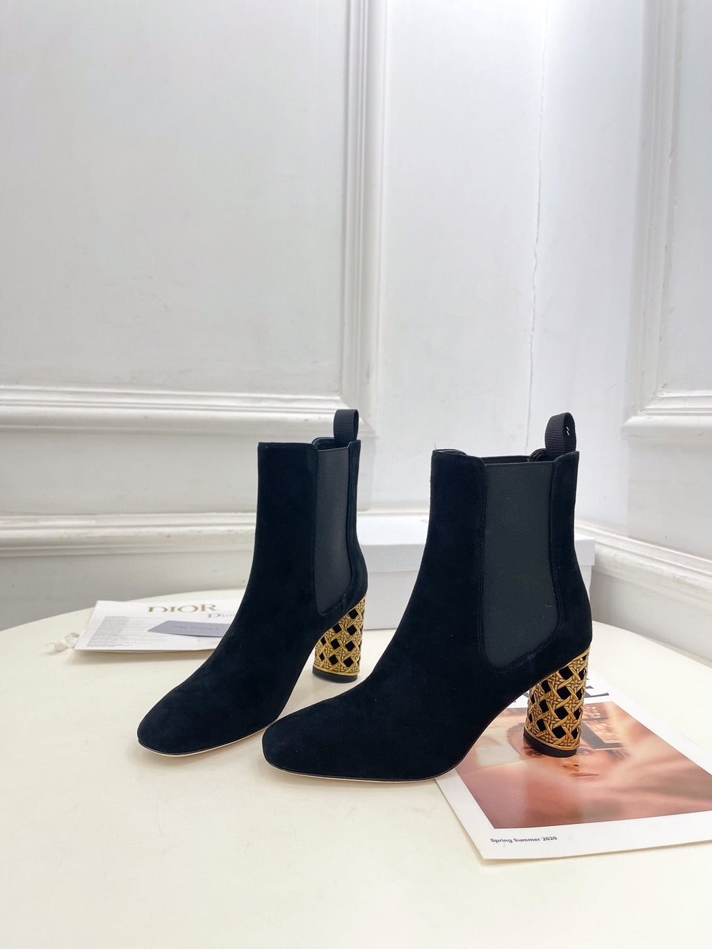 Dior Metallic Cannage Cylindrical Heel Chelsea Boots – 2024