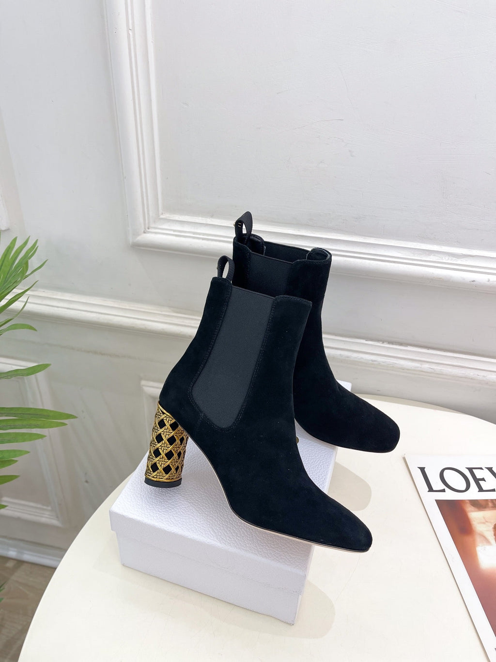 Dior Metallic Cannage Cylindrical Heel Chelsea Boots – 2024