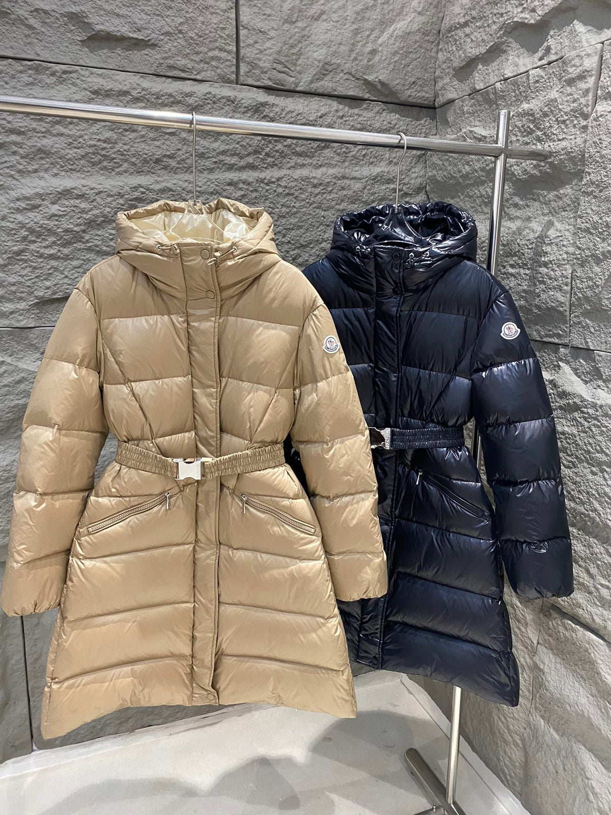 Moncler Bellevue Women's Long Belted Down Jacket