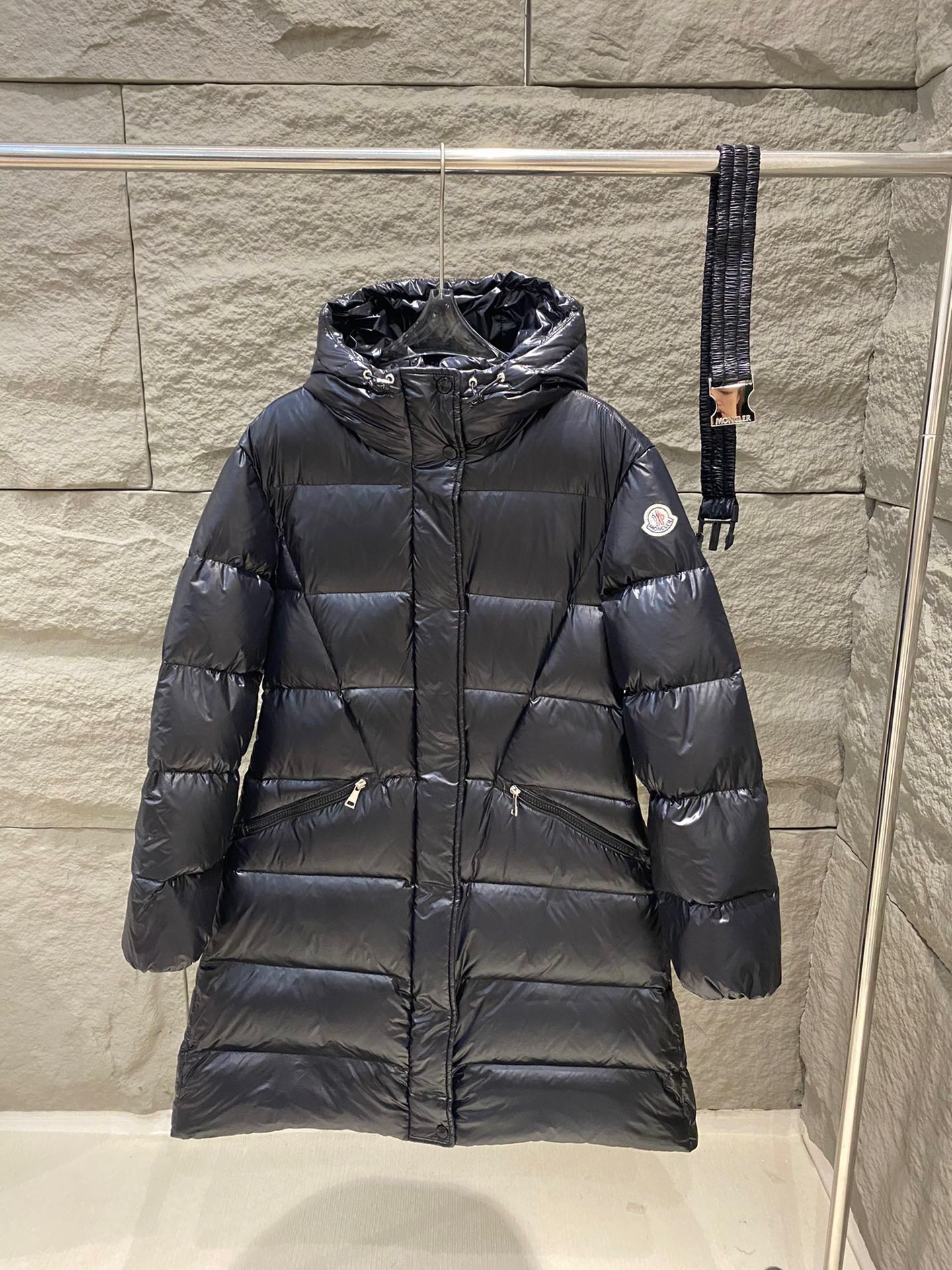 Moncler Bellevue Women's Long Belted Down Jacket