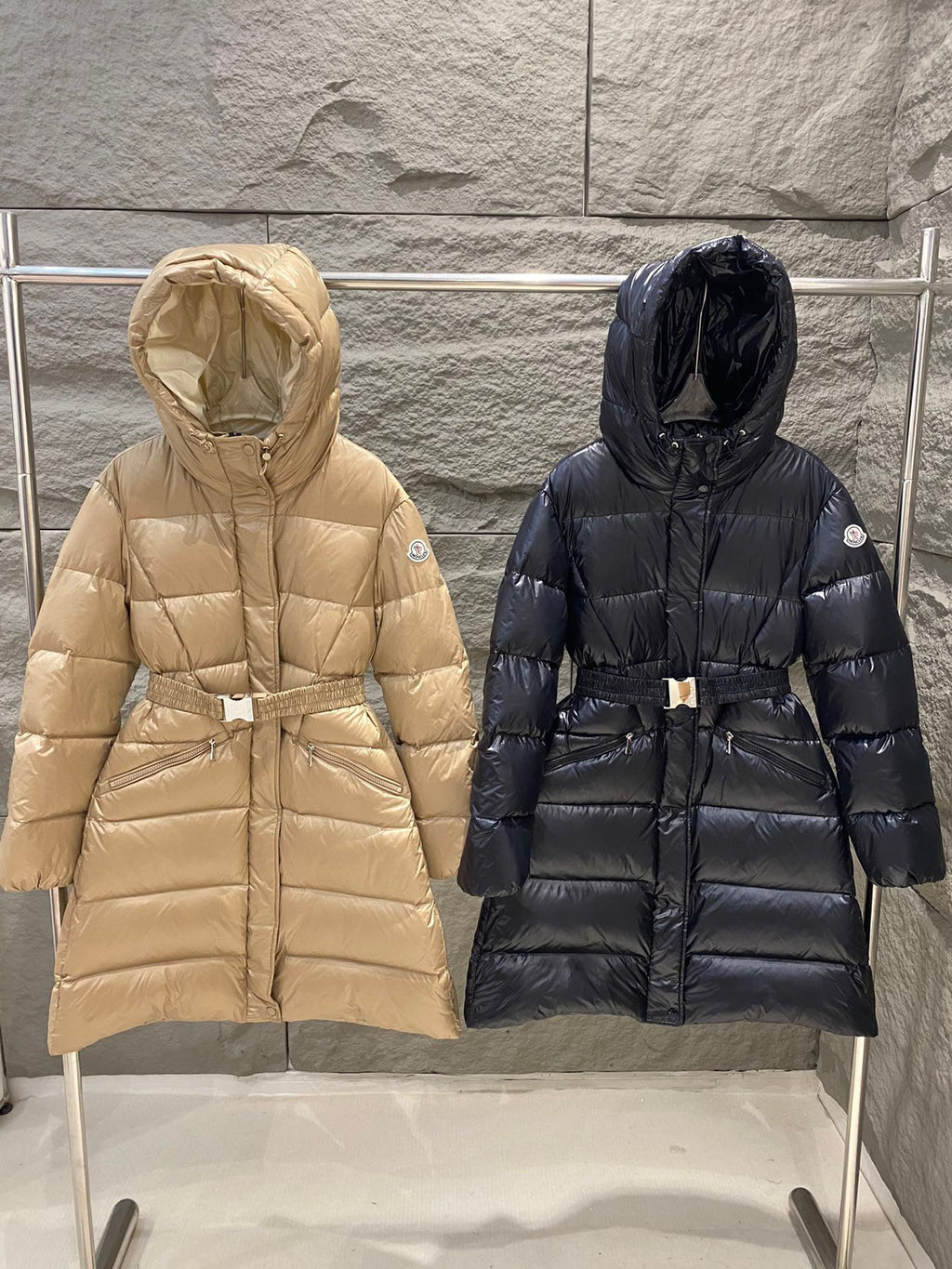 Moncler Bellevue Women's Long Belted Down Jacket