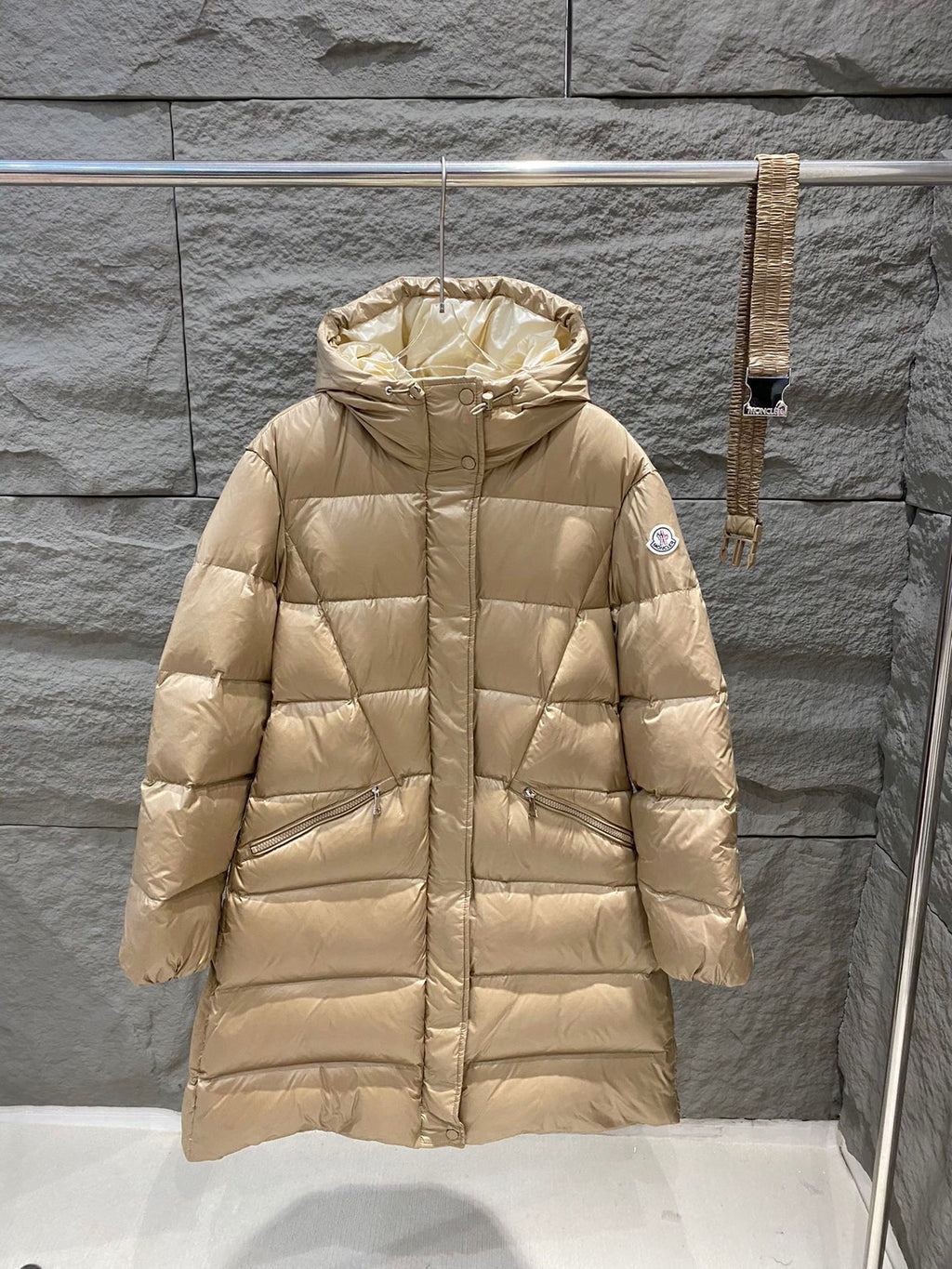 Moncler Bellevue Women's Long Belted Down Jacket