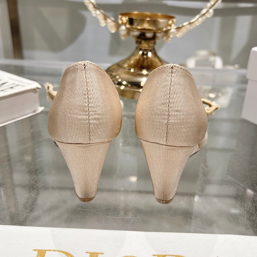 Dior Adiorable Bow Pearl Wedge Pumps