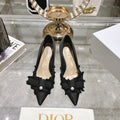 Dior Adiorable Bow Pearl Wedge Pumps