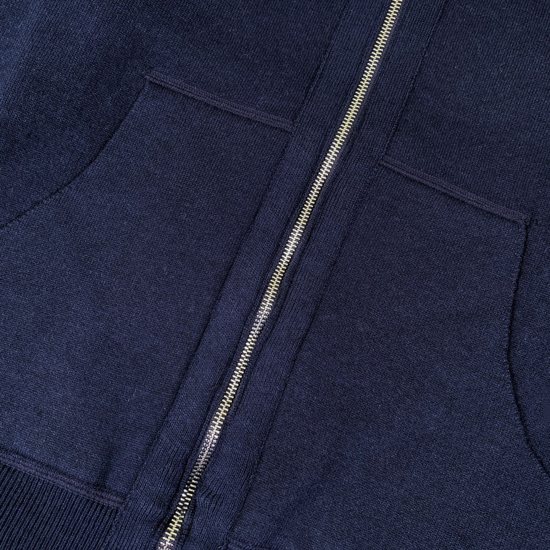 Hermès Classic Jacquard Cashmere Hooded Cardigan