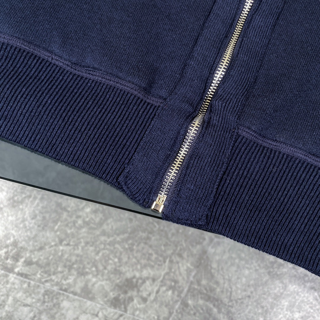 Hermès Classic Jacquard Cashmere Hooded Cardigan