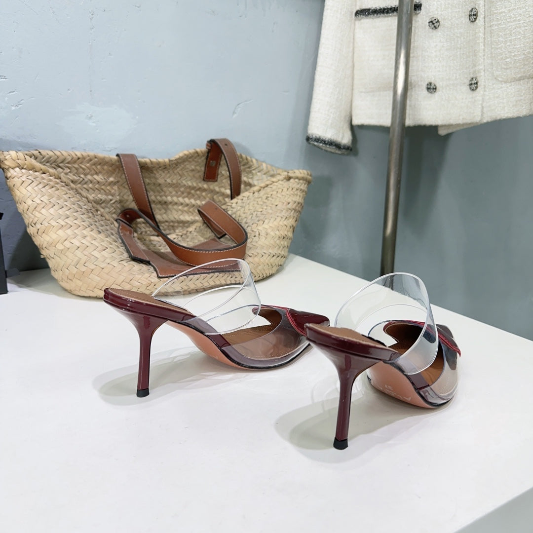 Alaïa Heart PVC Pointed Toe Slingback Mules – Spring/Summer 2025