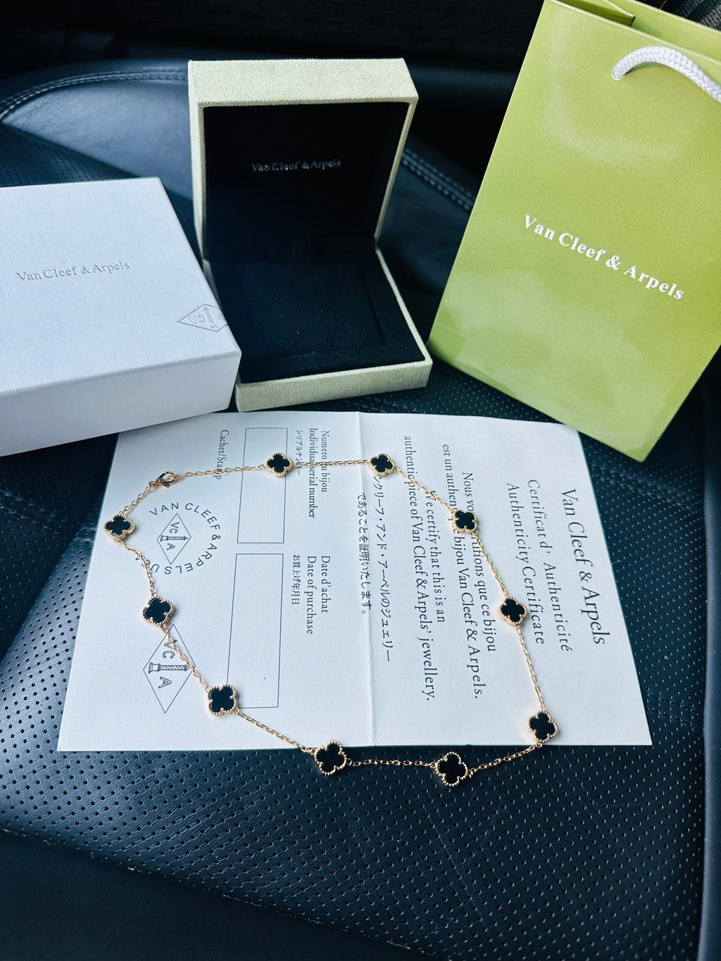 Van Cleef & Arpels Vintage Alhambra Gold Onyx Necklace – 2025 Collection