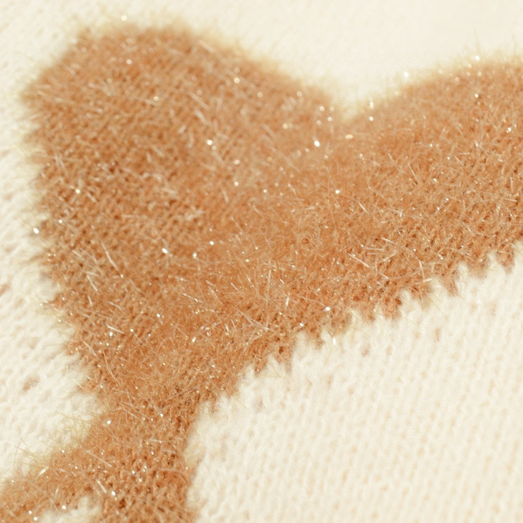 AMI Paris Holiday Limited Gold Heart Jacquard Cardigan – 24FW