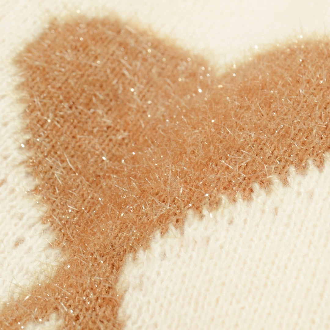 AMI Paris Holiday Limited Gold Heart Jacquard Cardigan – 24FW