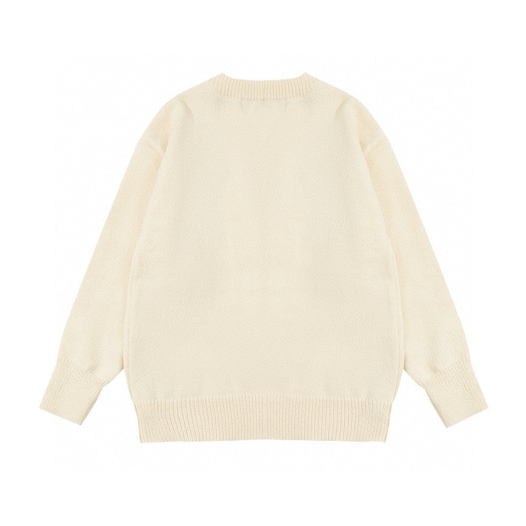 AMI Paris Holiday Limited Gold Heart Jacquard Cardigan – 24FW