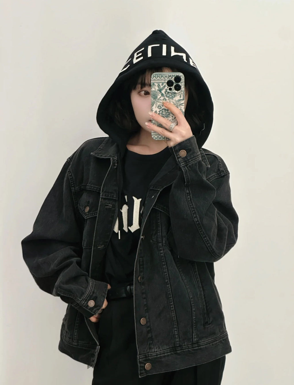 Celine Vintage Faux Two-Piece Hooded Denim Jacket