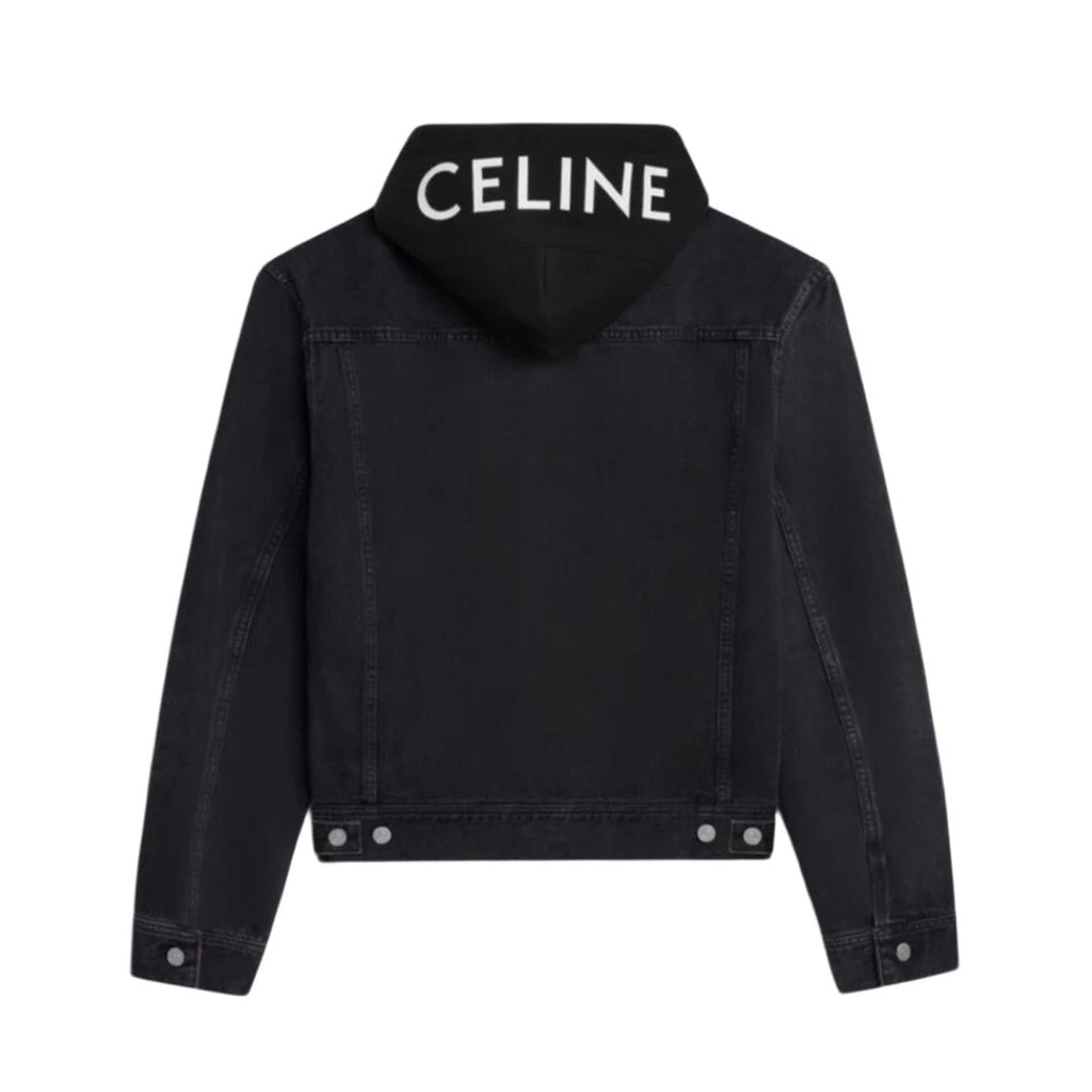 Celine Vintage Faux Two-Piece Hooded Denim Jacket