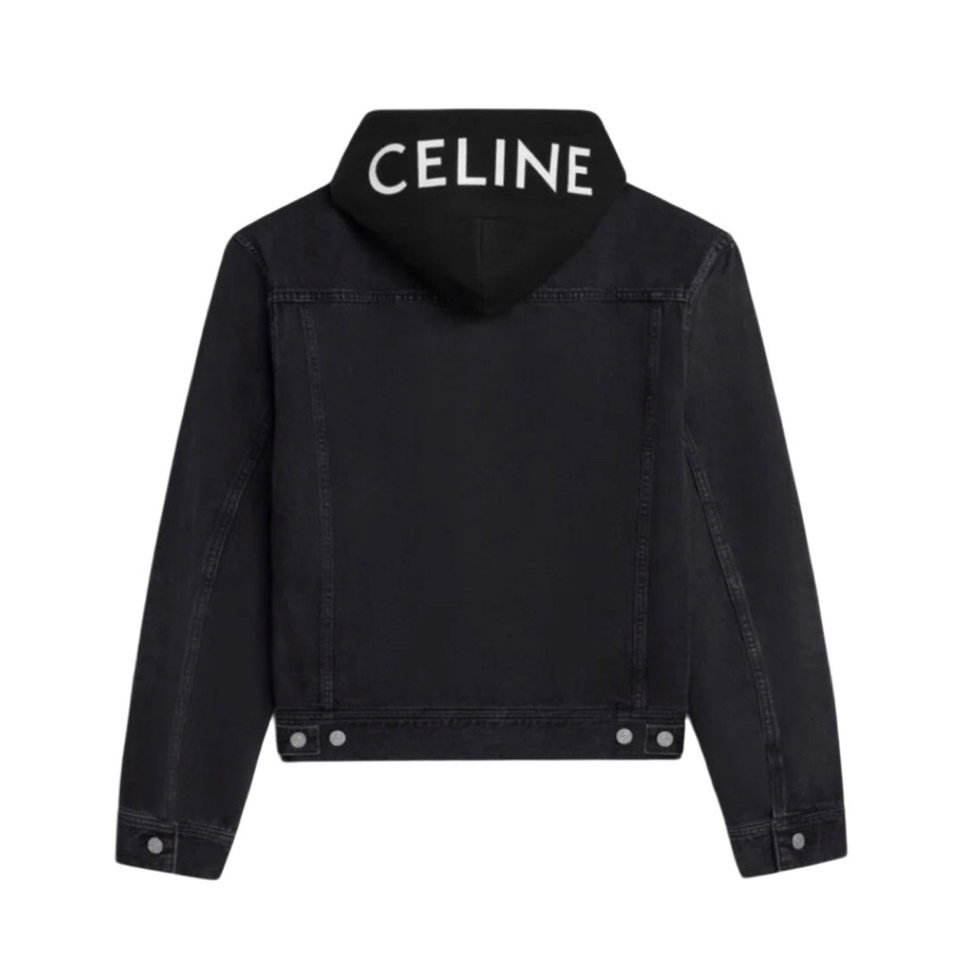 Celine Vintage Faux Two-Piece Hooded Denim Jacket