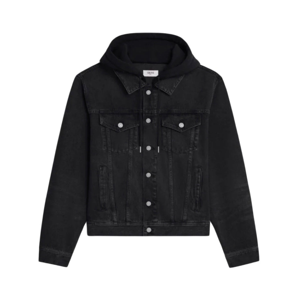 Celine Vintage Faux Two-Piece Hooded Denim Jacket