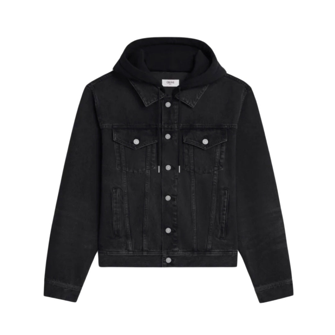 Celine Vintage Faux Two-Piece Hooded Denim Jacket