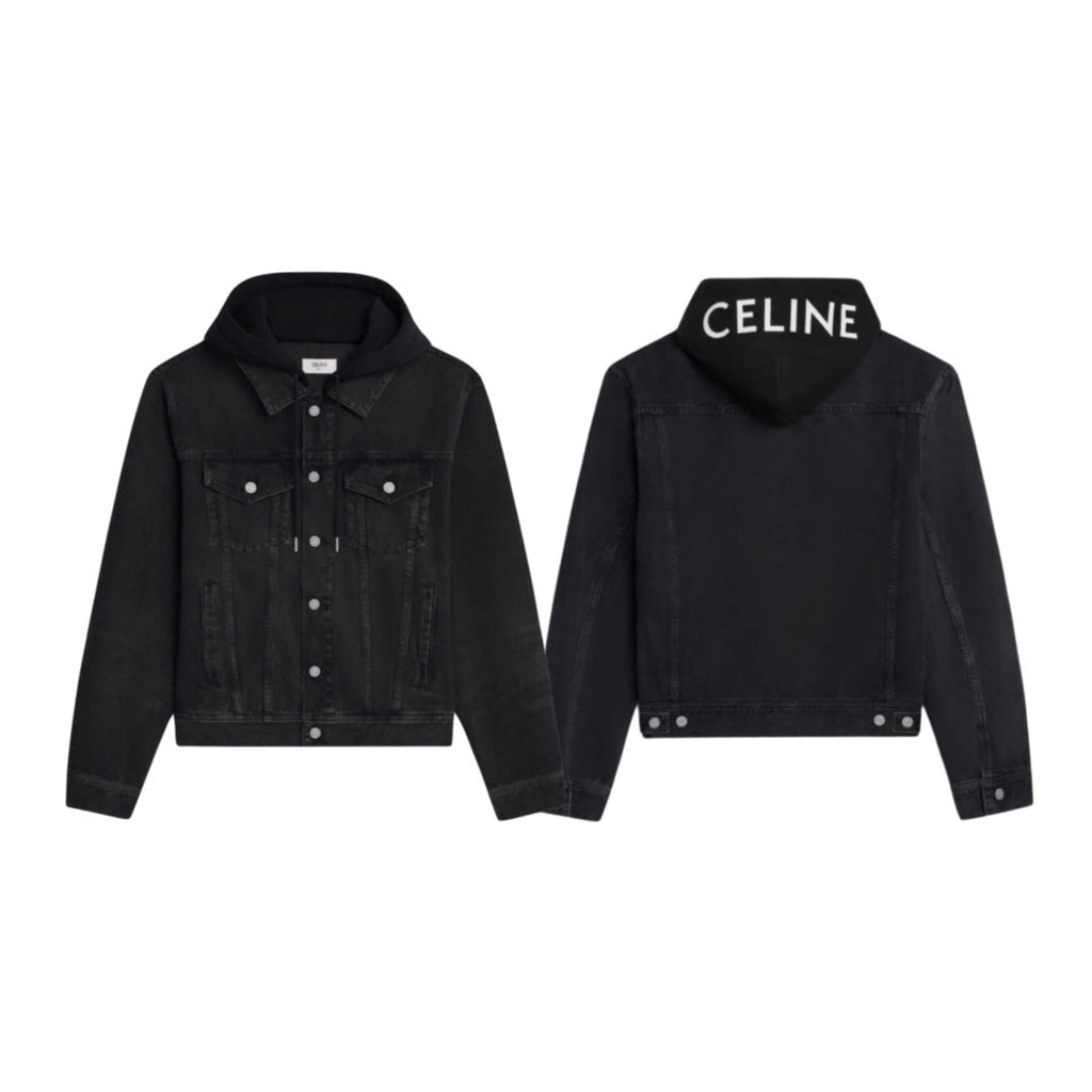 Celine Vintage Faux Two-Piece Hooded Denim Jacket