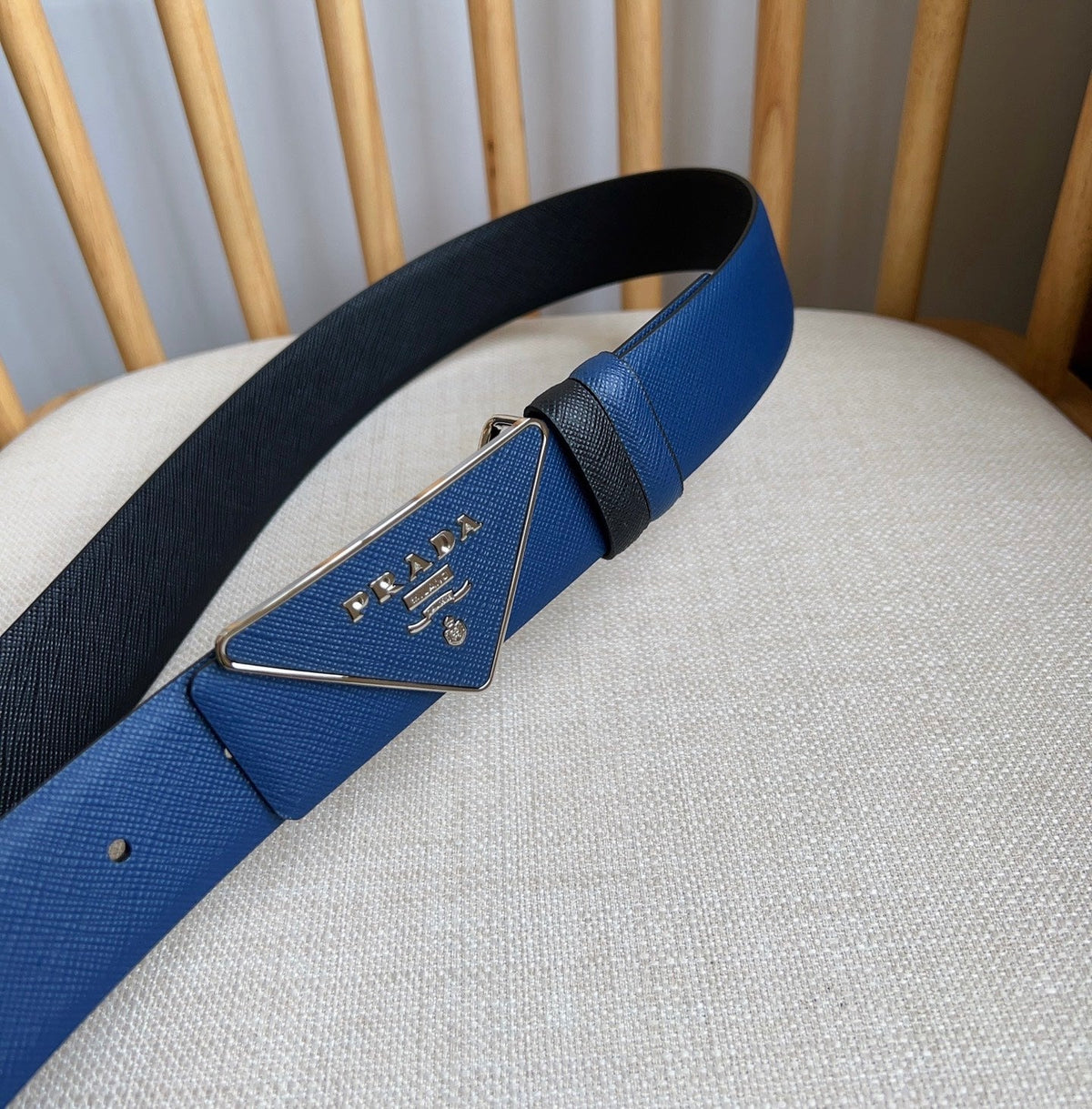 Prada Triangle Logo Buckle Belt