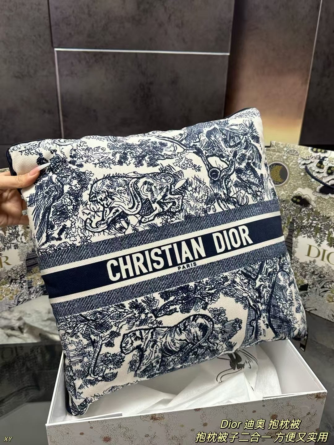 Dior Pillow Blanket Cushion