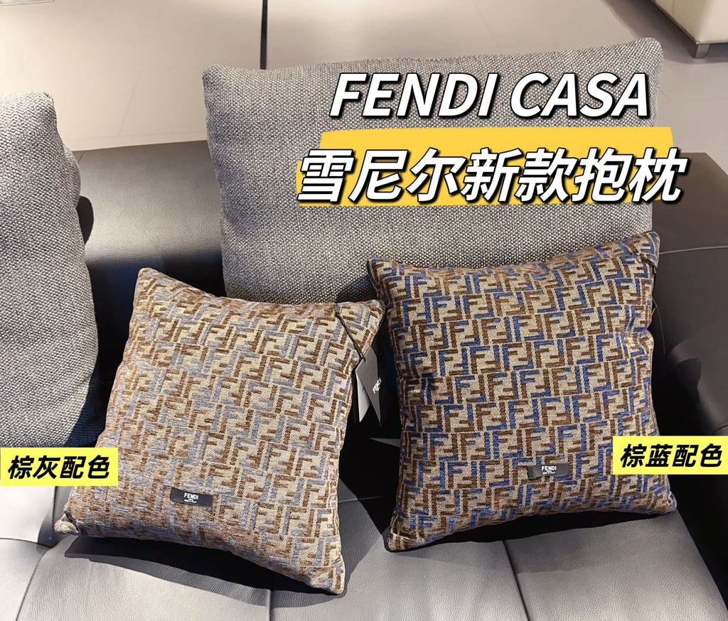 Fendi Double F Jacquard Chenille Cushion