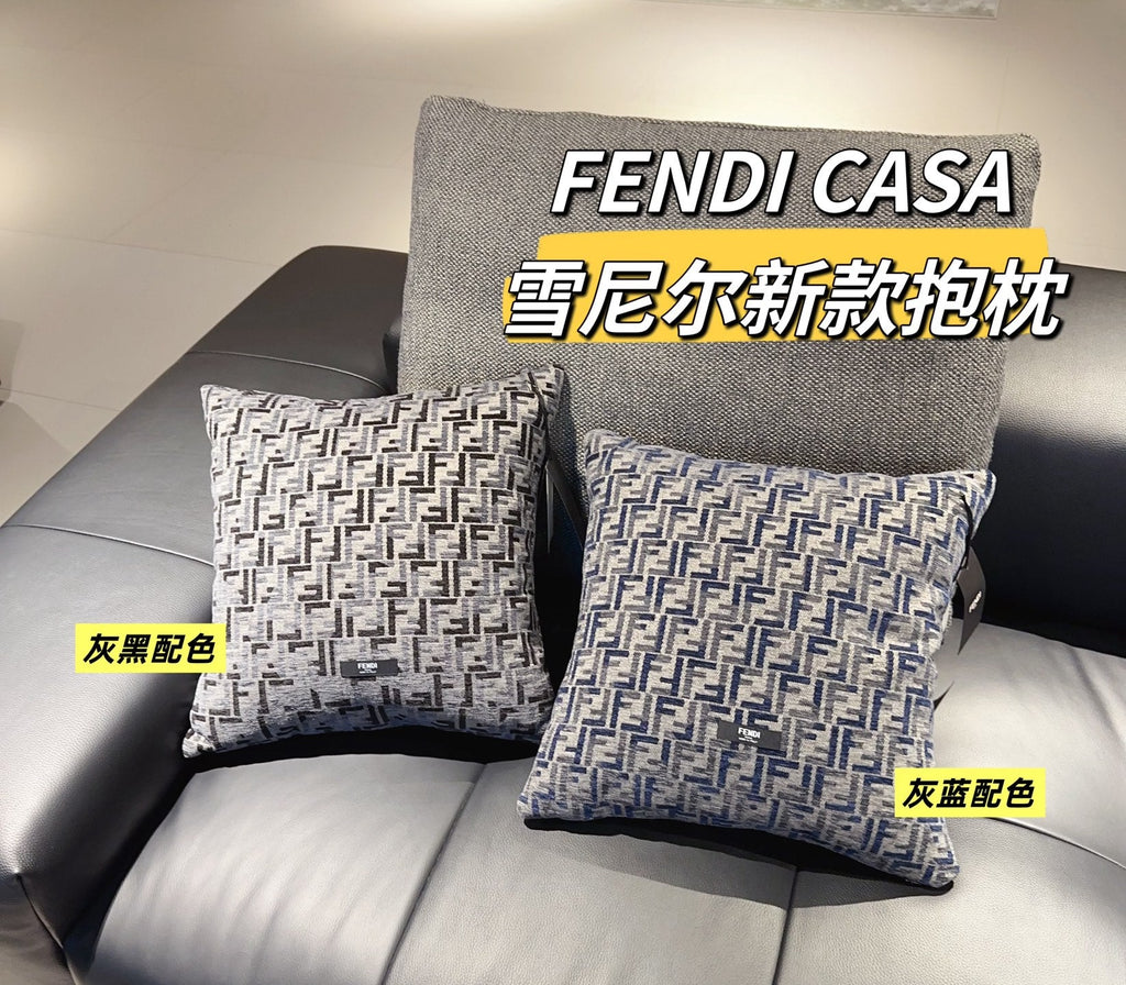 Fendi Double F Jacquard Chenille Cushion